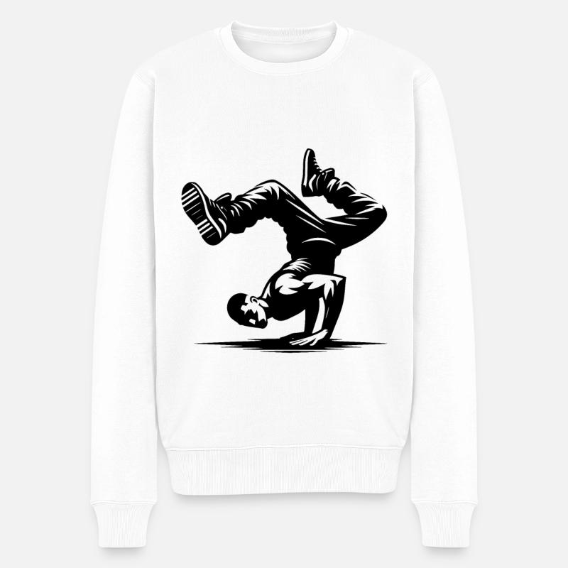 Breakdance - Männer Premium Bio Pullover - Weiß