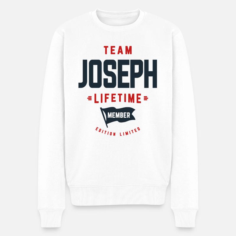Team Joseph Lebenslanges Mitglied Lustiger Name Joseph - Männer Premium Bio Pullover - Weiß