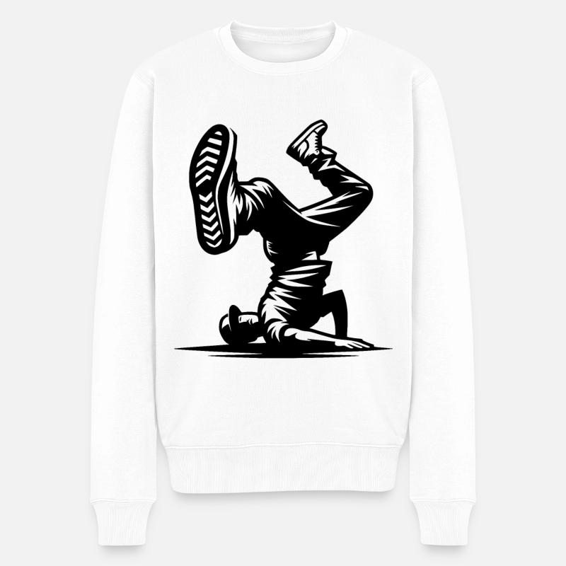 Breakdance - Männer Premium Bio Pullover - Weiß