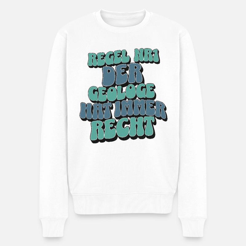 Geologe - Männer Premium Bio Pullover - Weiß