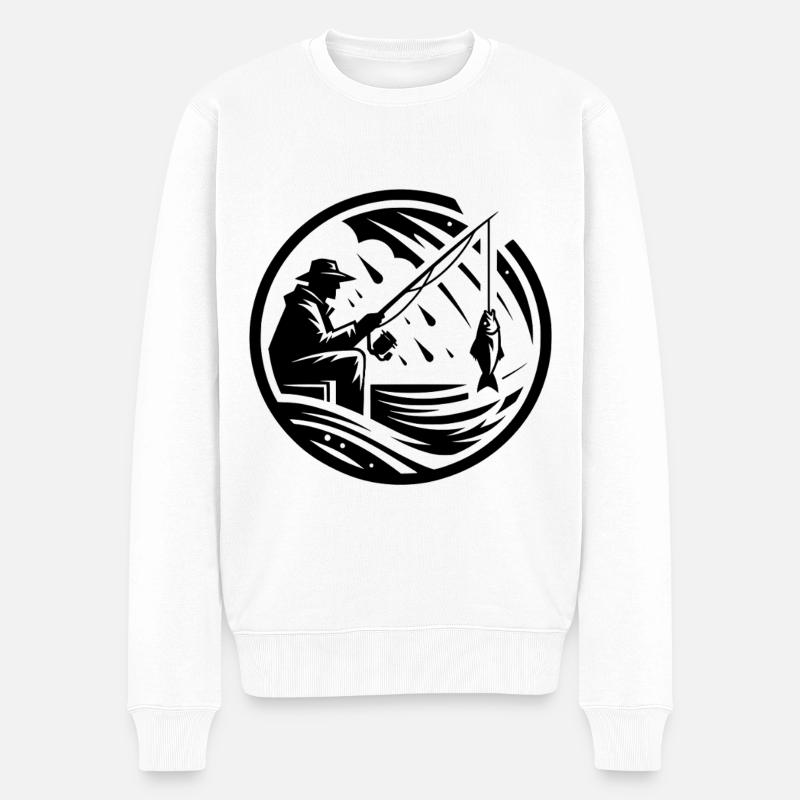 Angeln Angler - Männer Premium Bio Pullover - Weiß