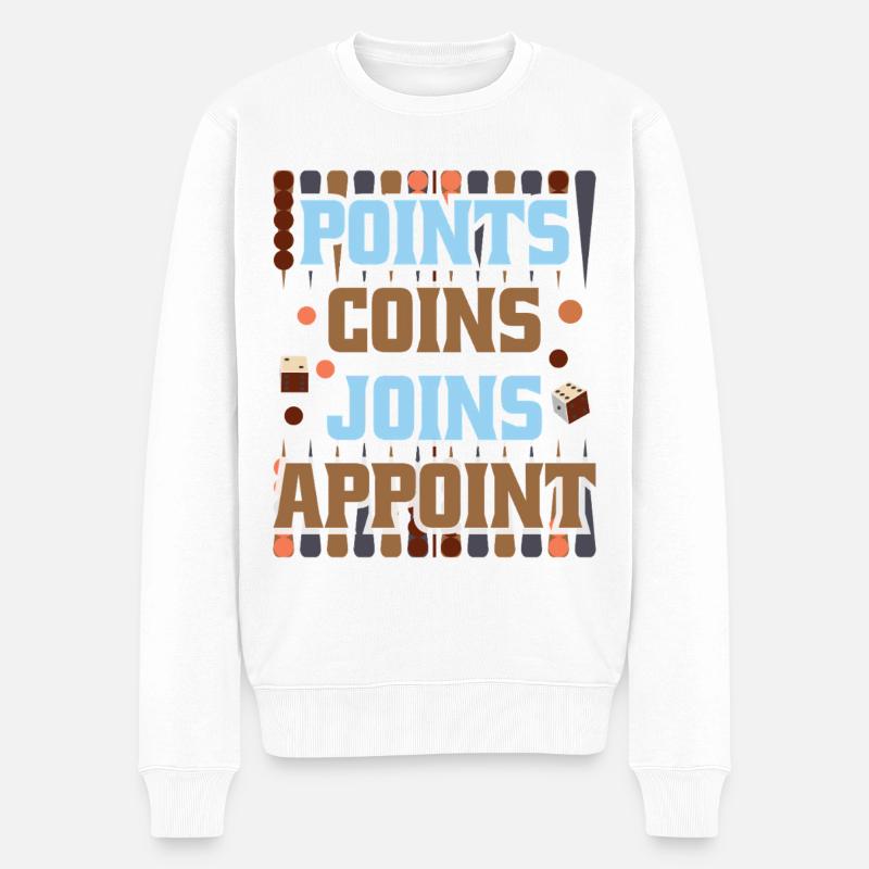 Backgammon Spiel - Männer Premium Bio Pullover - Weiß