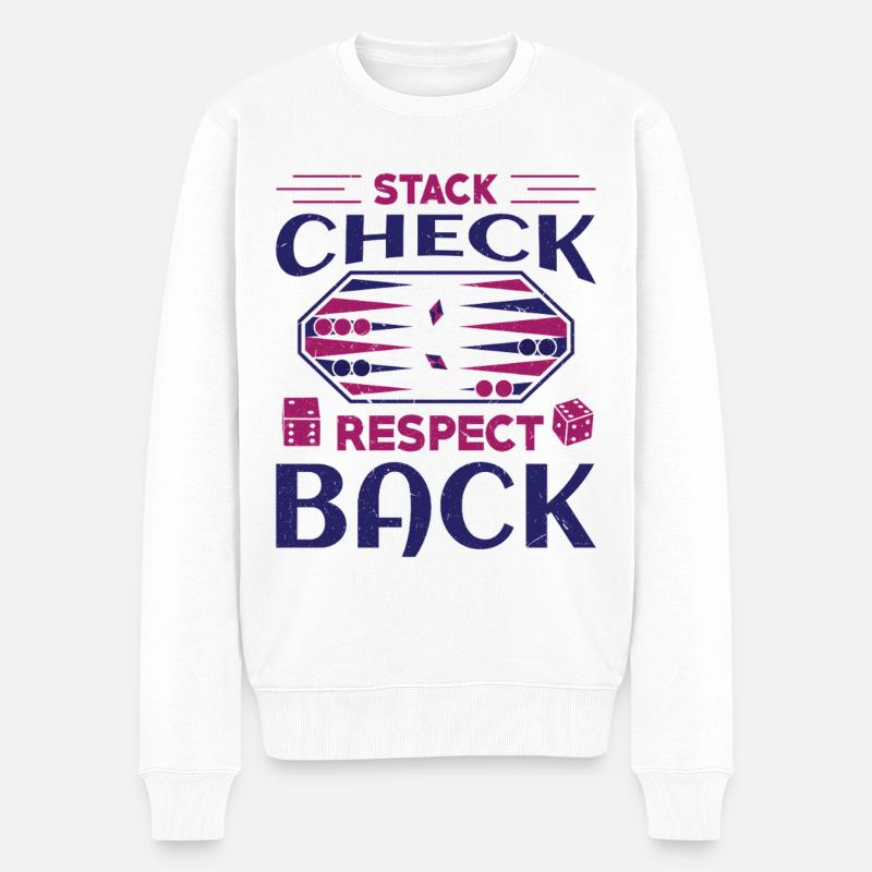 Backgammon Spiel - Männer Premium Bio Pullover - Weiß