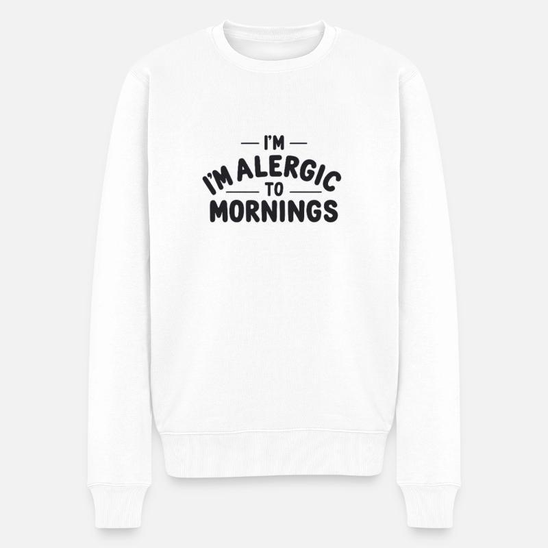 Allergique aux matins - Pull Premium bio Homme - blanc