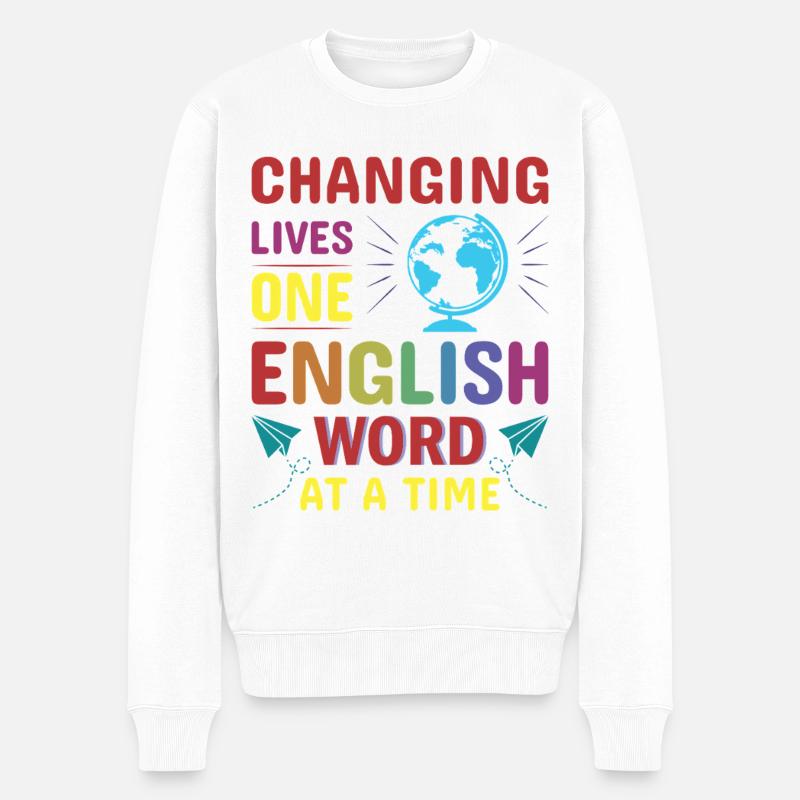 ESL-Lehrer ESL Unterricht - Männer Premium Bio Pullover - Weiß