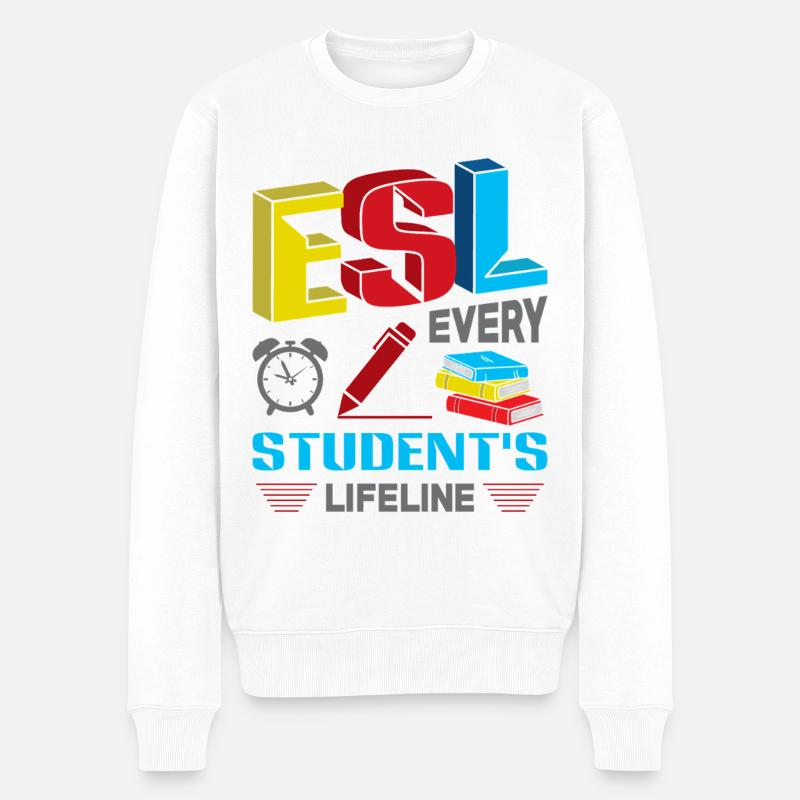 ESL-Lehrer ESL Unterricht - Männer Premium Bio Pullover - Weiß