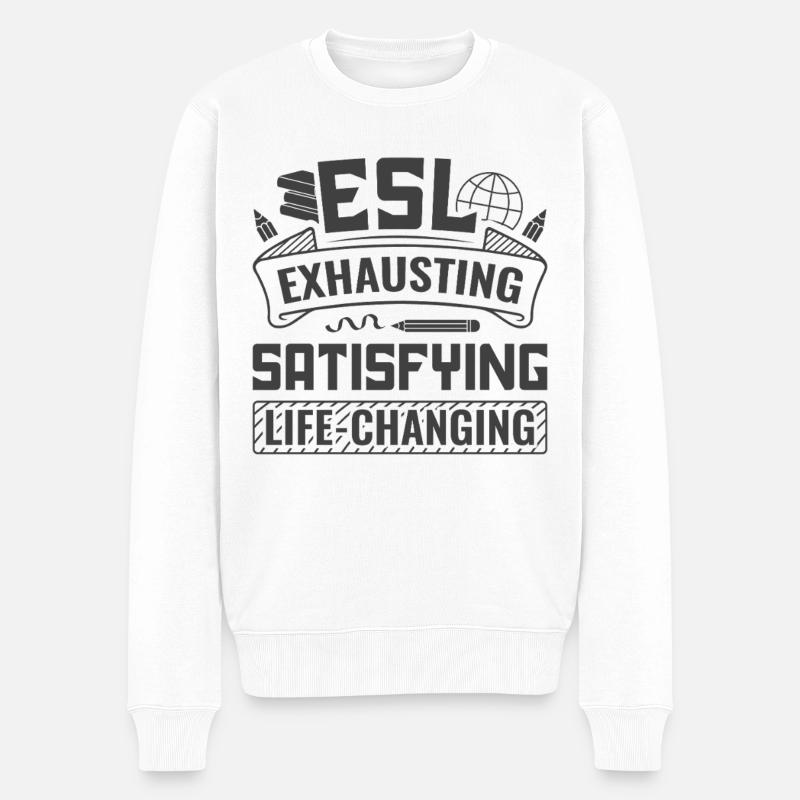 ESL-Lehrer ESL Unterricht - Männer Premium Bio Pullover - Weiß