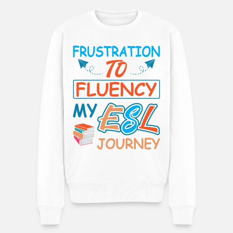 ESL-Lehrer ESL Unterricht - Männer Premium Bio Pullover - Weiß