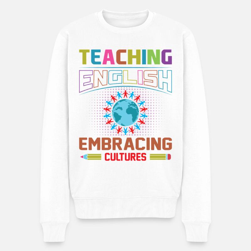 ESL-Lehrer ESL Unterricht - Männer Premium Bio Pullover - Weiß