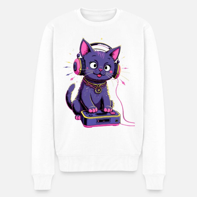 Chat Joueur : Jeux - Pull Premium bio Homme - blanc