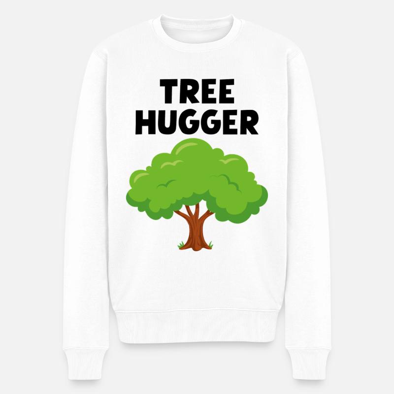 Baum-Umarmer - Männer Premium Bio Pullover - Weiß
