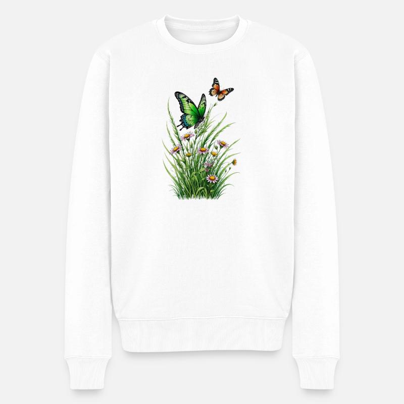 papillon papillon papillon papillon - Pull Premium bio Homme - blanc