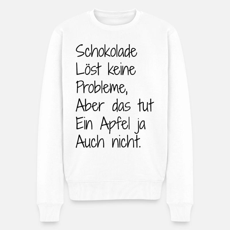 Schokolade und. Apfel - Männer Premium Bio Pullover - Weiß