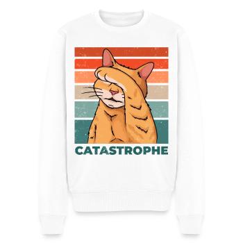 Catastrophe de chat Catastrophe Dicton drôle - Pull Premium bio Homme - blanc - Devant - Thijin (182cm)