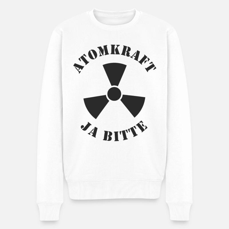 Atomkraft, Ja bitte - Männer Premium Bio Pullover - Weiß