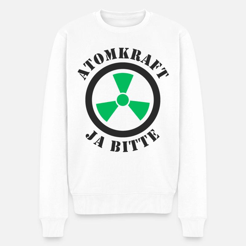 Atomkraft, Ja bitte - Männer Premium Bio Pullover - Weiß