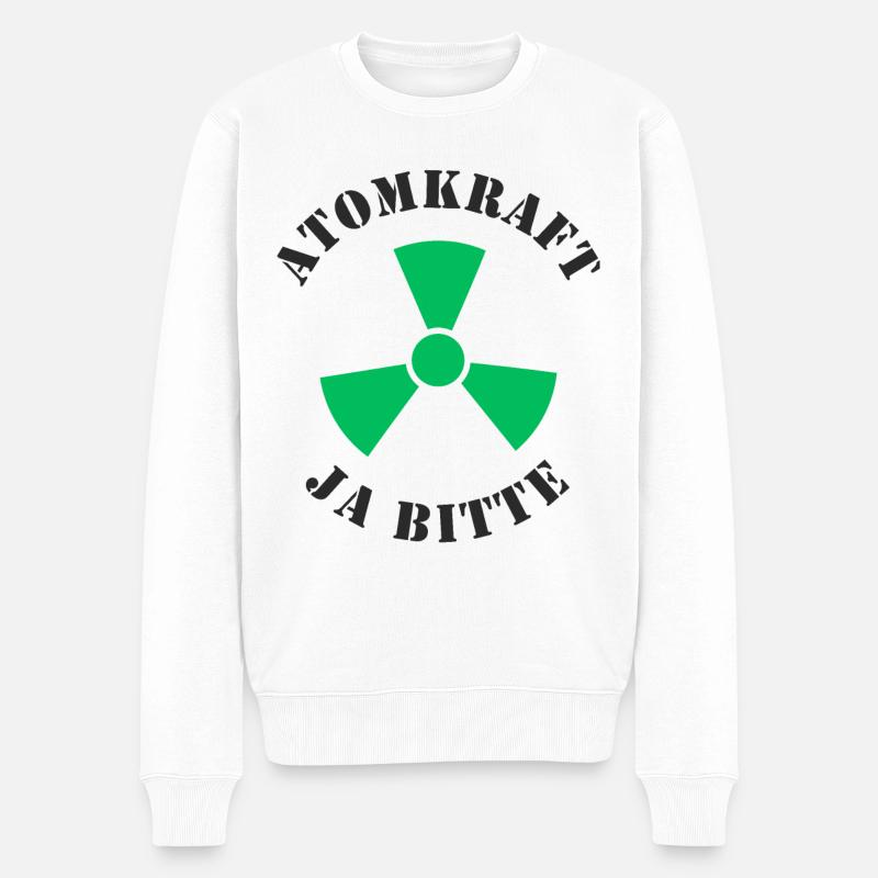 Atomkraft, Ja bitte - Männer Premium Bio Pullover - Weiß