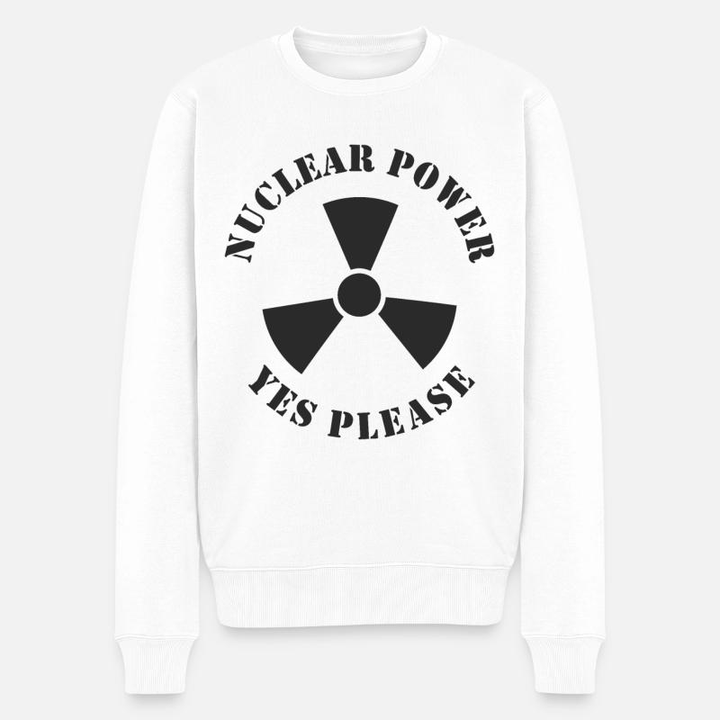 L’énergie nucléaire, oui s’il vous plaît, l’énergie nucléaire - Pull Premium bio Homme - blanc