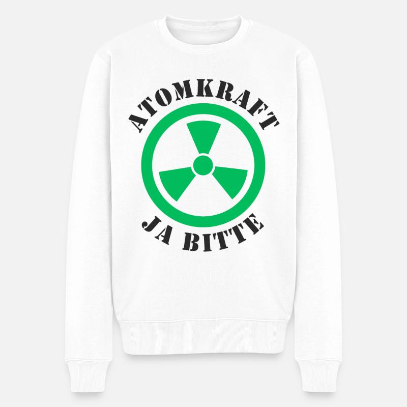 Atomkraft, Ja bitte - Männer Premium Bio Pullover - Weiß