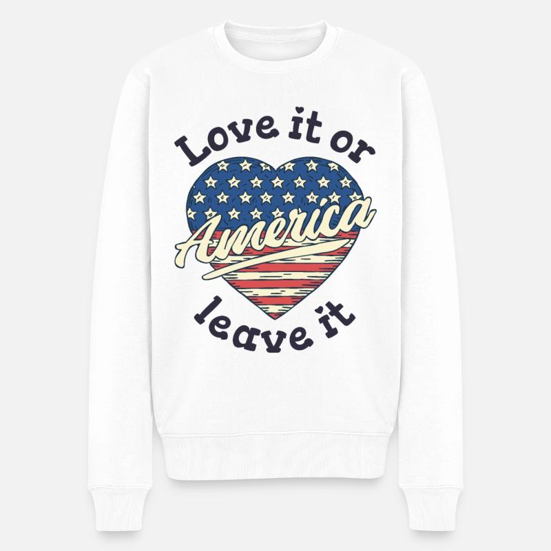 Aimez-le ou quittez-le USA - Pull Premium bio Homme - blanc
