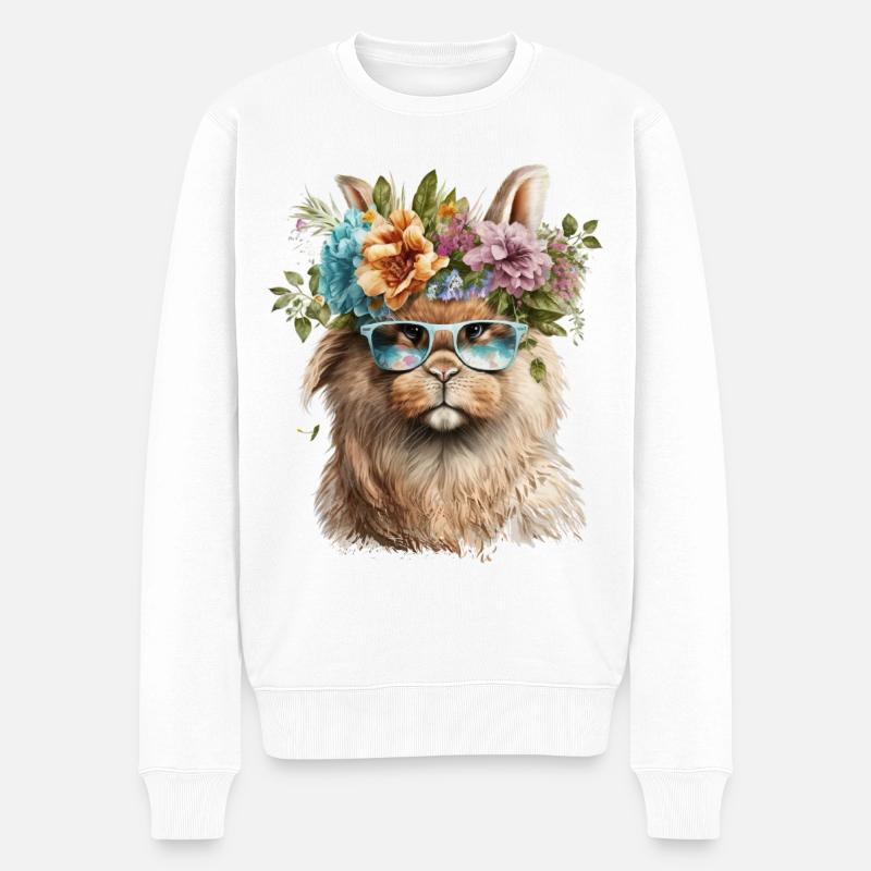 Drôle de lapin - Pull Premium bio Homme - blanc