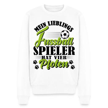 Fußball Hund Hundetraining - Männer Premium Bio Pullover - Weiß - Vorne - Thijin (182cm)
