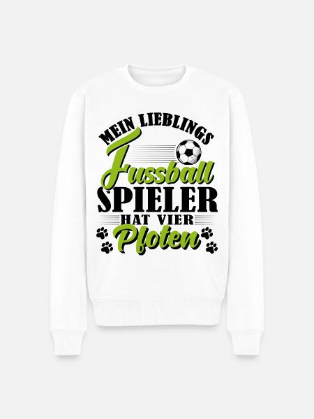 Fußball Hund Hundetraining - Männer Premium Bio Pullover - Weiß