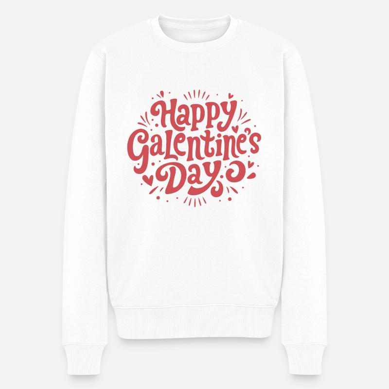 Happy Galentine's Day - Pull Premium bio Homme - blanc