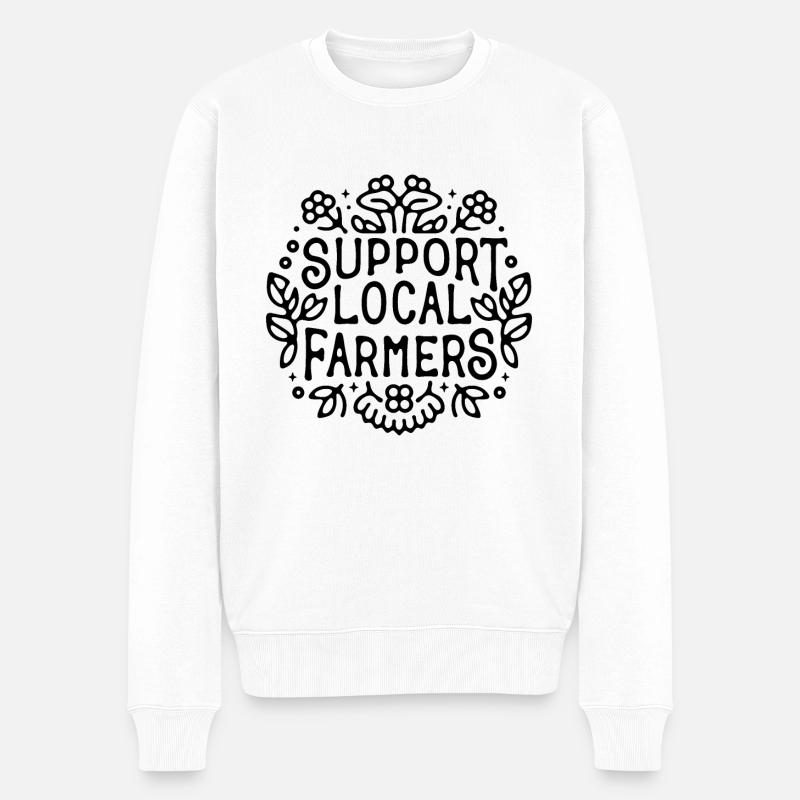 Je soutiens les agriculteurs - Pull Premium bio Homme - blanc