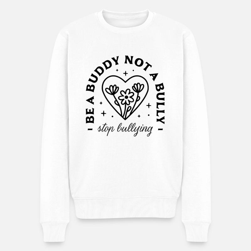 Lutte contre le harcèlement scolaire - Pull Premium bio Homme - blanc