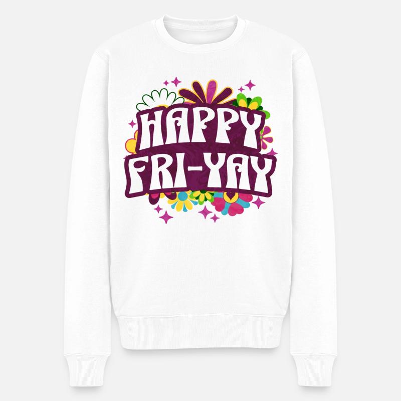 Humour Vendredi Enseignant Weekend - Pull Premium bio Homme - blanc