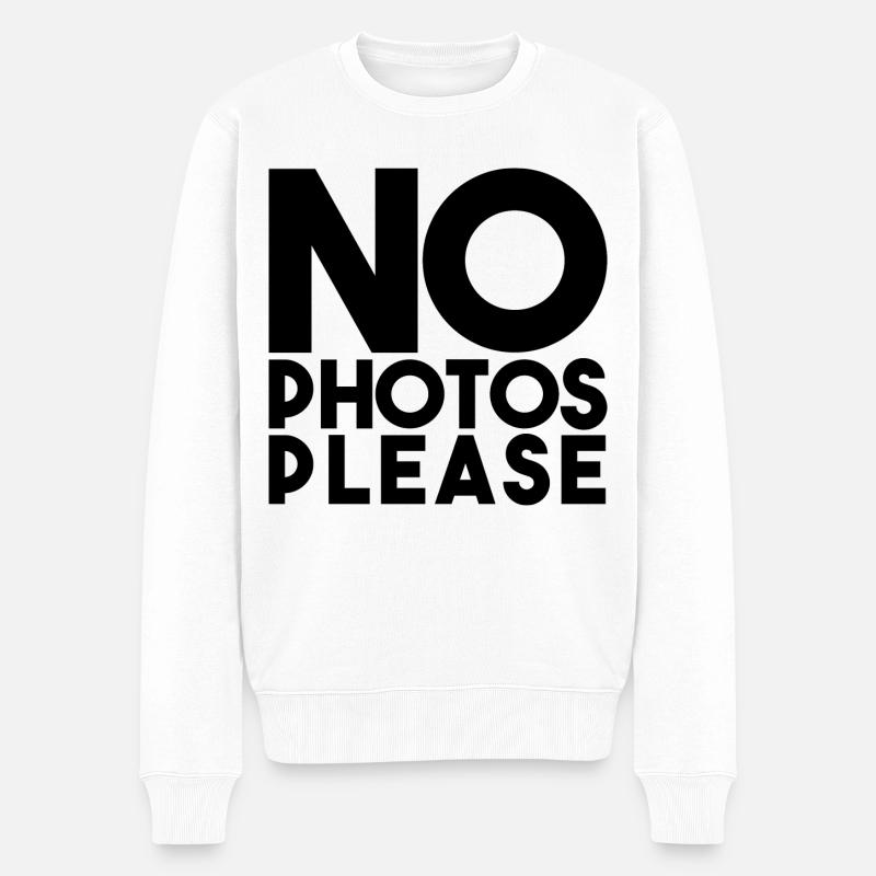 Foto zitieren kein Foto bitte - Männer Premium Bio Pullover - Weiß