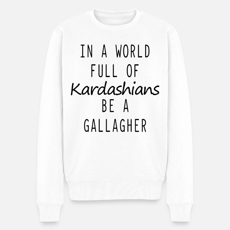 Sei ein Gallagher-Zitat - Männer Premium Bio Pullover - Weiß