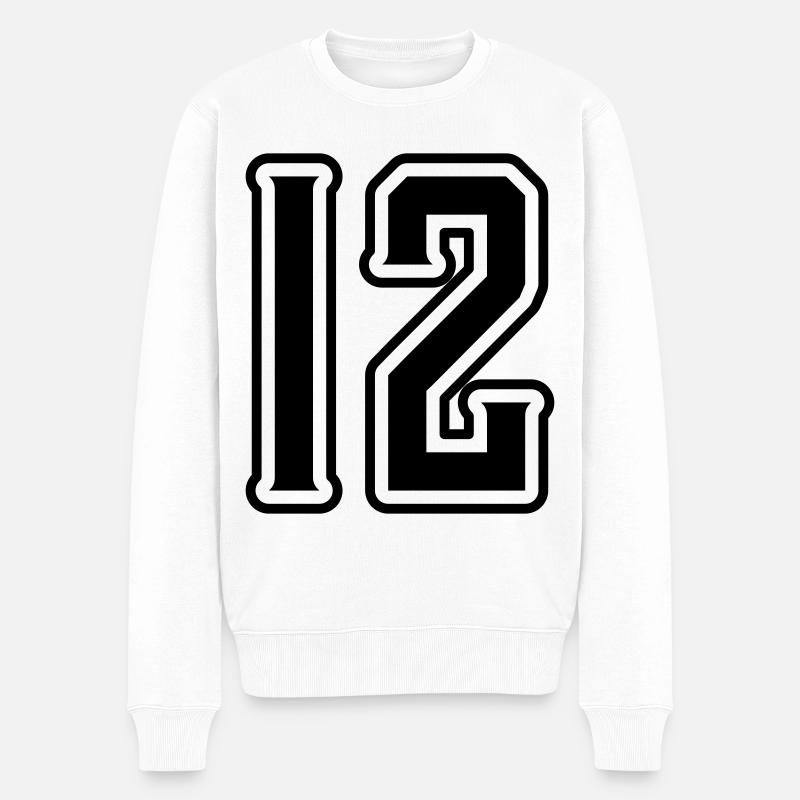 12 Zahl symbol - Männer Premium Bio Pullover - Weiß