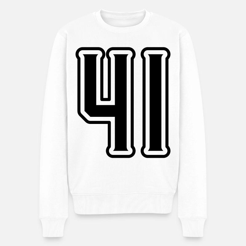 41 Zahl symbol - Männer Premium Bio Pullover - Weiß