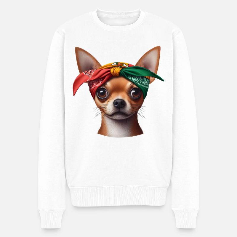 Chihuahua Le Rappeur - Pull Premium bio Homme - blanc