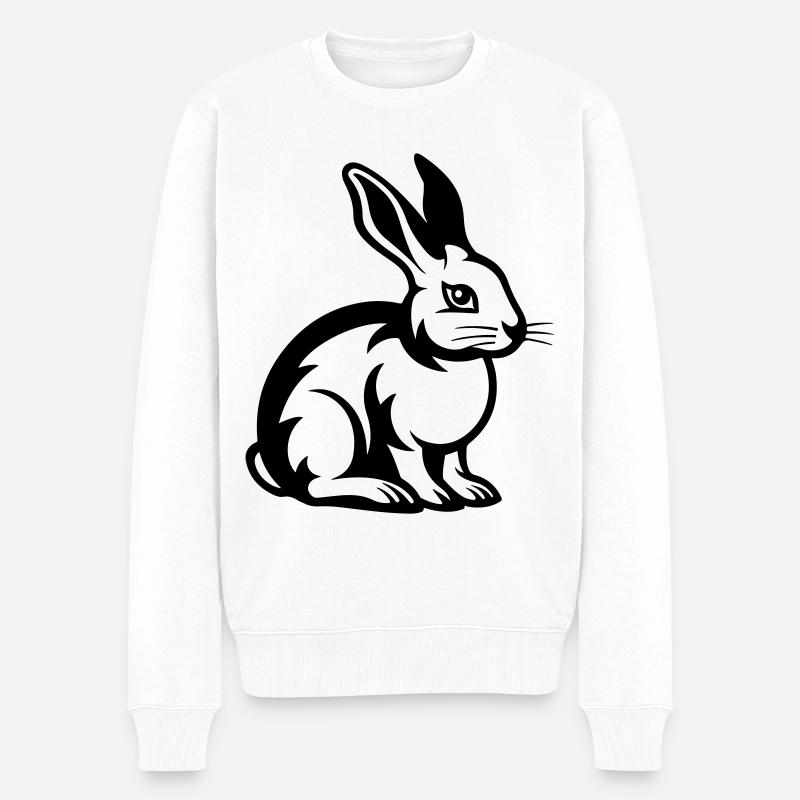 Ostern Symbol Hase - Männer Premium Bio Pullover - Weiß