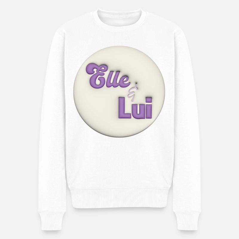 Elle & Lui effet bulle - Pull Premium bio Homme - blanc