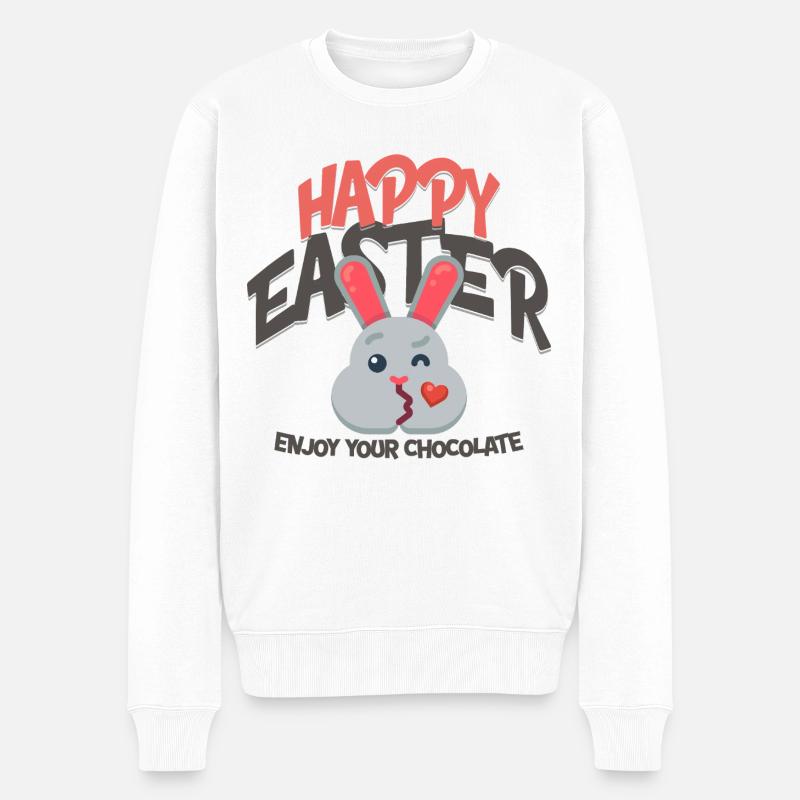 Frohe Ostern - Männer Premium Bio Pullover - Weiß