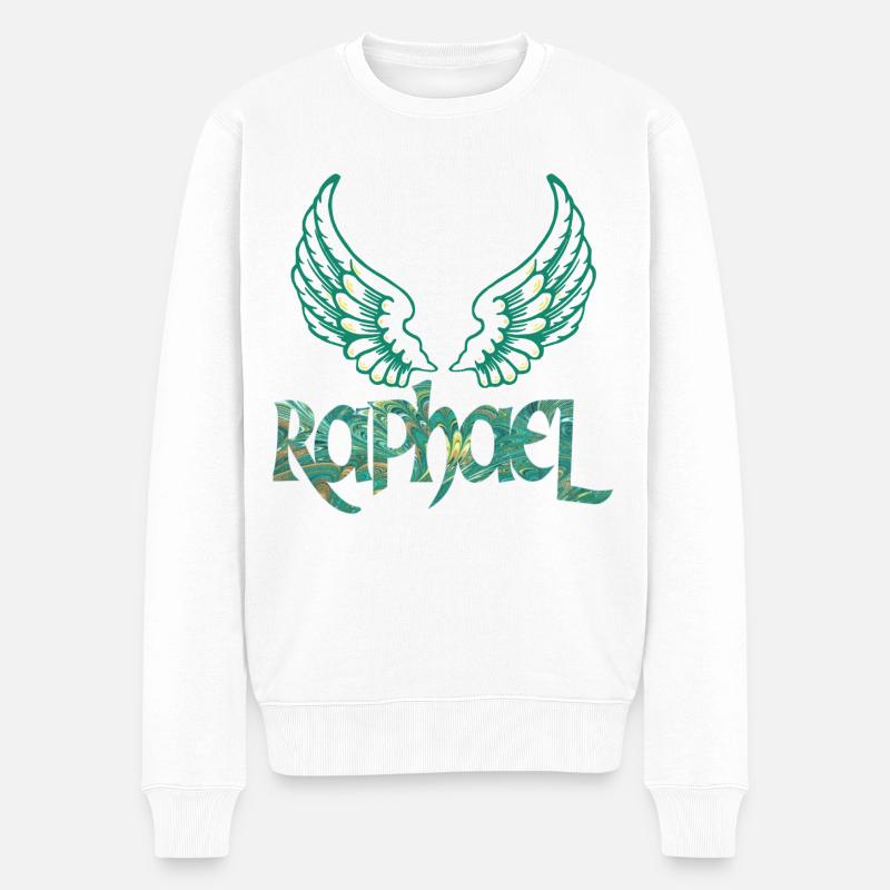 erzengel raphael e 71 - Männer Premium Bio Pullover - Weiß
