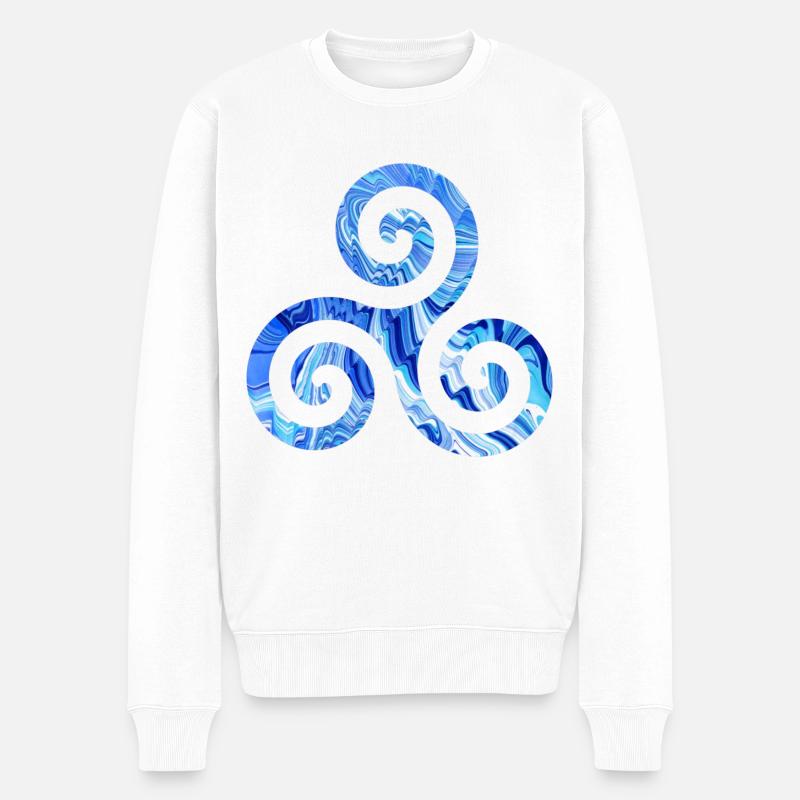 keltisches symbol 1 e 80 - Männer Premium Bio Pullover - Weiß