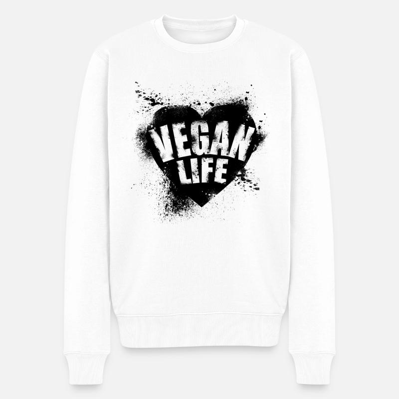 vegan life - Männer Premium Bio Pullover - Weiß