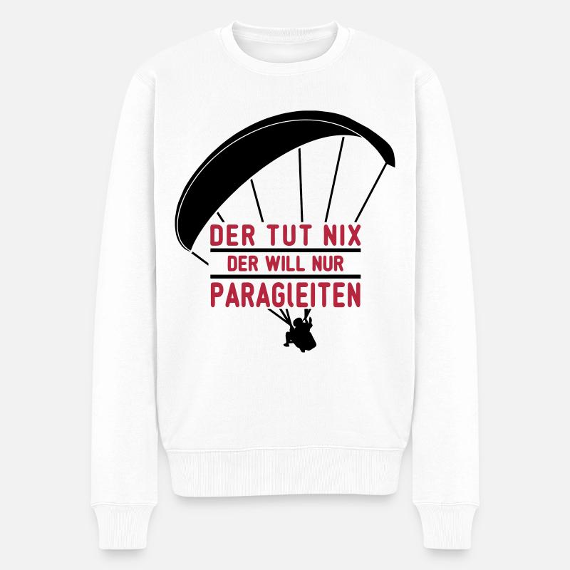 Nur Gleitschirmfliegen - Männer Premium Bio Pullover - Weiß