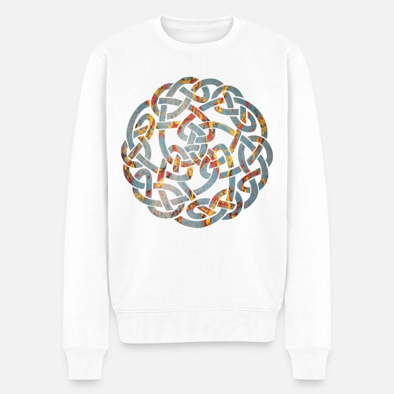 celtic knot 5 e 19 - Men's Premium Organic Jumper - white
