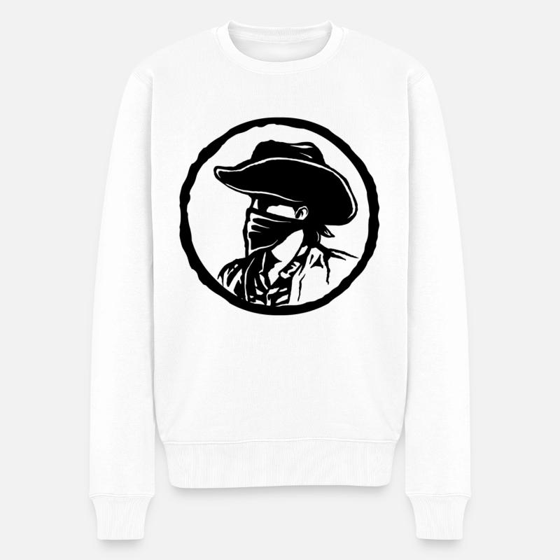 Cowboy - Männer Premium Bio Pullover - Weiß