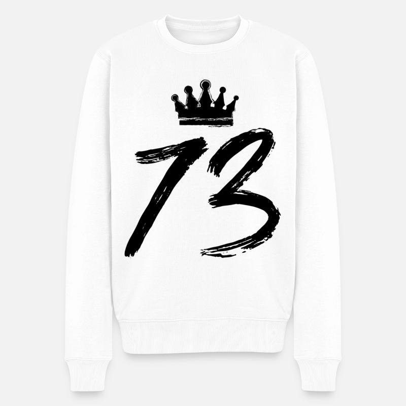 73 Couronne numérique - Pull Premium bio Homme - blanc