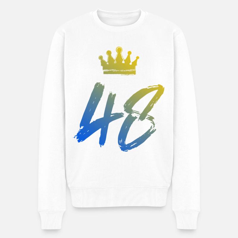 48 Couronne numérique - Pull Premium bio Homme - blanc