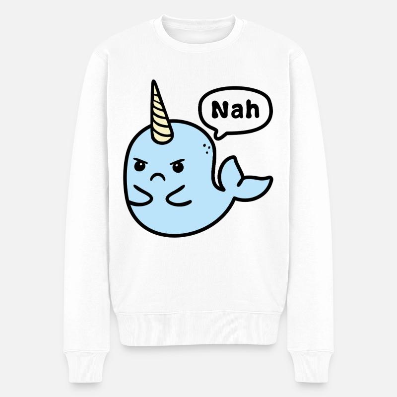 No-Whal - Männer Premium Bio Pullover - Weiß
