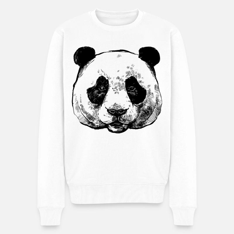 Panda - Pull Premium bio Homme - blanc