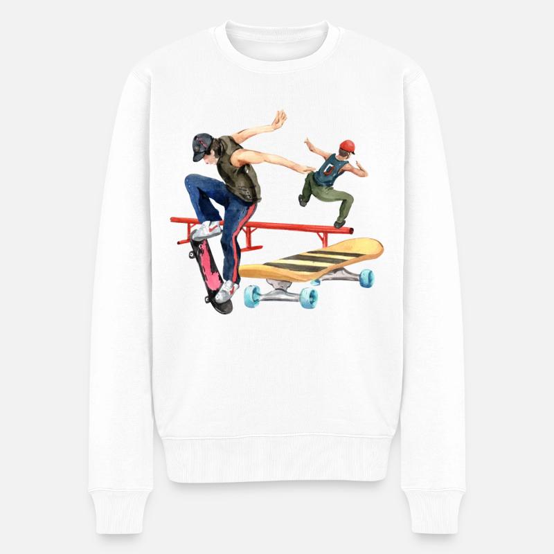 Graphique Longboard - Pull Premium bio Homme - blanc